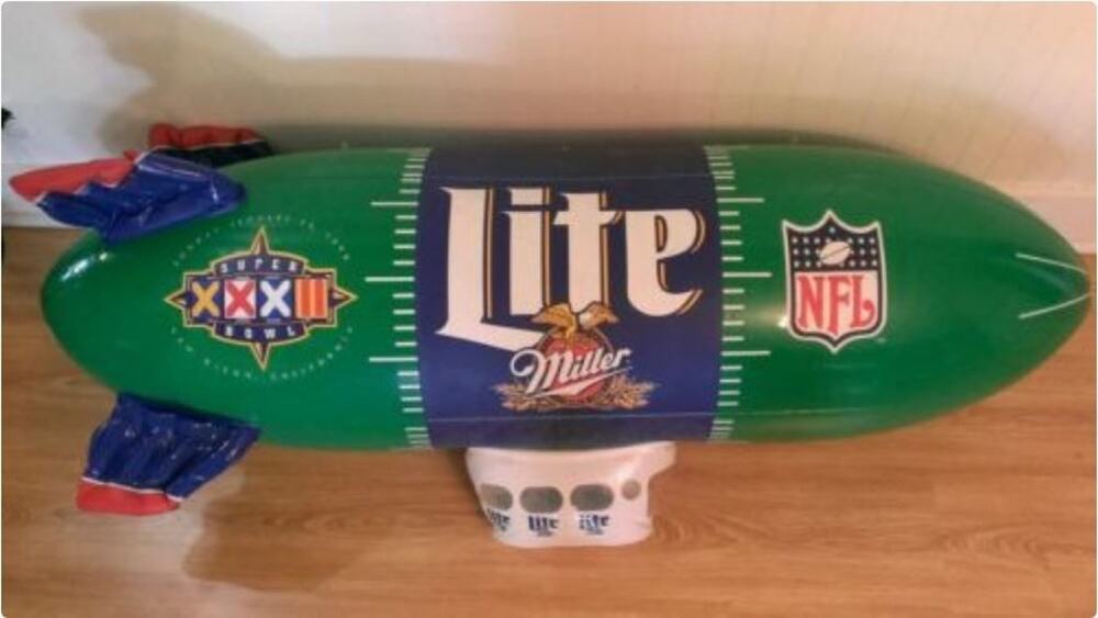 Vintage Rare Miller Lite Super Bowl 1998 XXXII Inflatable Blimp NFL Balloon 56"